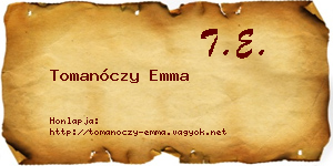 Tomanóczy Emma névjegykártya